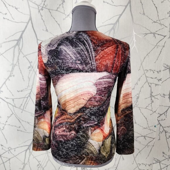 Beta's Choice Artsy Paisley Velvet Burnout Round Neck Top - Picture 4 of 7